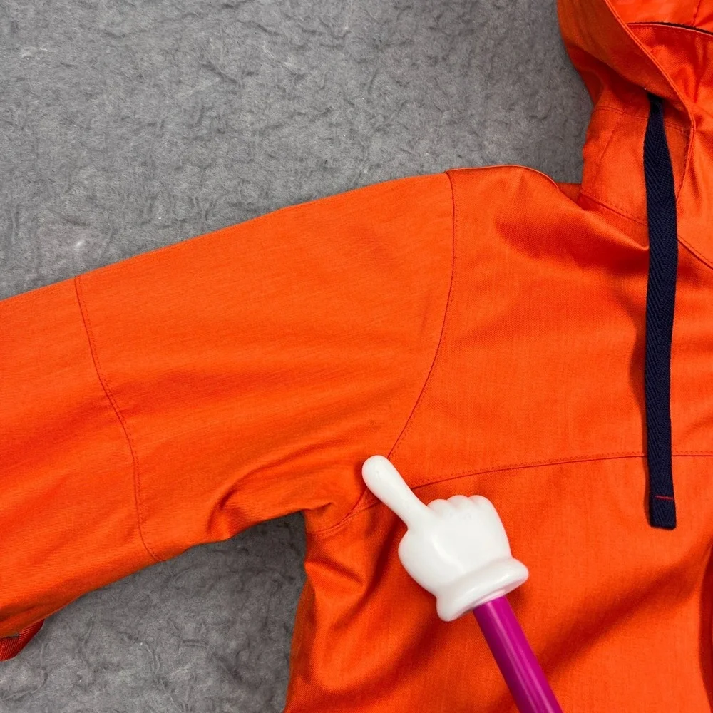 Burton DryRide Jacket Women's Small Orange Hooded Full Zip Snowboarding Ski Coat